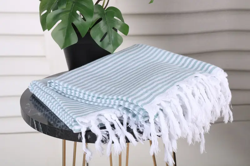 Bridal Gifts, Bridesmaid Gift Towel, Embroidered Towel, 68x36 Cotton Striped Towel, Soft towel, Lightweight Turkish towel for beach, Scarf Towel - 3