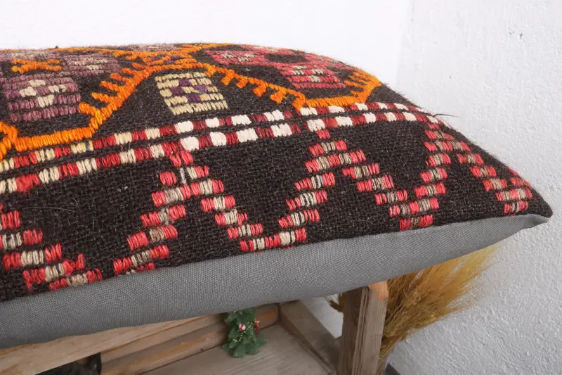 Boho Pillow, Turkish Pillow, Pillow for Sofa, 16x36 Orange Cushion Cover, Bed Pillow Case, Cushion Case, Decorative Throw Pillow Sham - 6