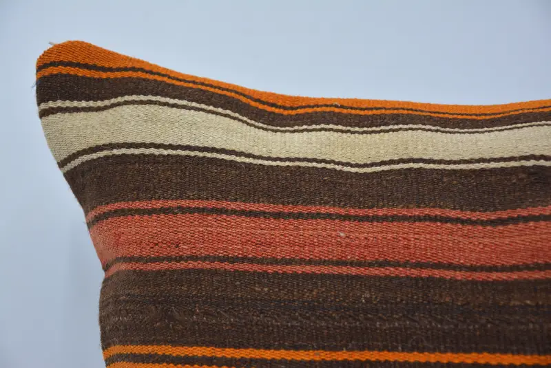 Interior Designer Pillow, Retro Pillow, Turkish Kilim Pillow, Pillow Cover, 22x22 Brown Cushion Cover, Vintage Kilim Pillow, Bench Pillow - 2