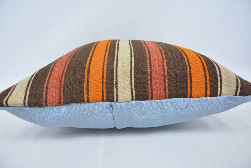 Interior Designer Pillow, Retro Pillow, Turkish Kilim Pillow, Pillow Cover, 22x22 Brown Cushion Cover, Vintage Kilim Pillow, Bench Pillow - 5
