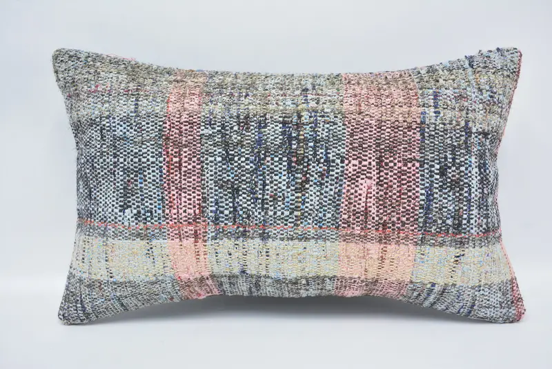 Ethnic Pillow Cover Cushion Case, Home Decor Pillow, 12x20 Blue Pillow Cover, Gift Pillow, Kilim Rug Pillow Sham, Pillow Cover, Vintage Pillow - 1
