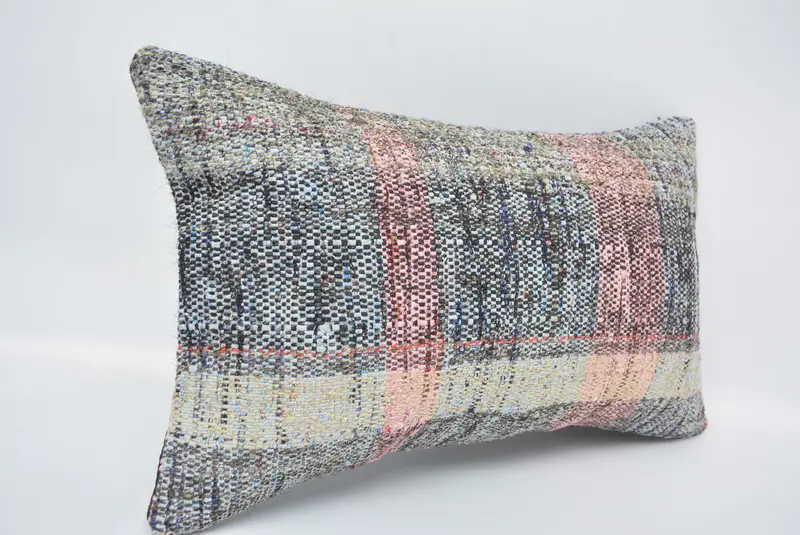 Ethnic Pillow Cover Cushion Case, Home Decor Pillow, 12x20 Blue Pillow Cover, Gift Pillow, Kilim Rug Pillow Sham, Pillow Cover, Vintage Pillow - 3