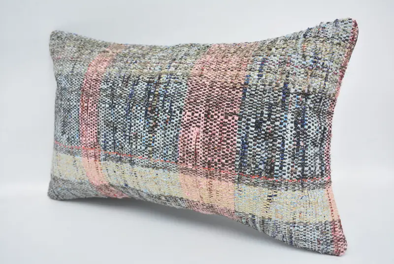 Ethnic Pillow Cover Cushion Case, Home Decor Pillow, 12x20 Blue Pillow Cover, Gift Pillow, Kilim Rug Pillow Sham, Pillow Cover, Vintage Pillow - 4
