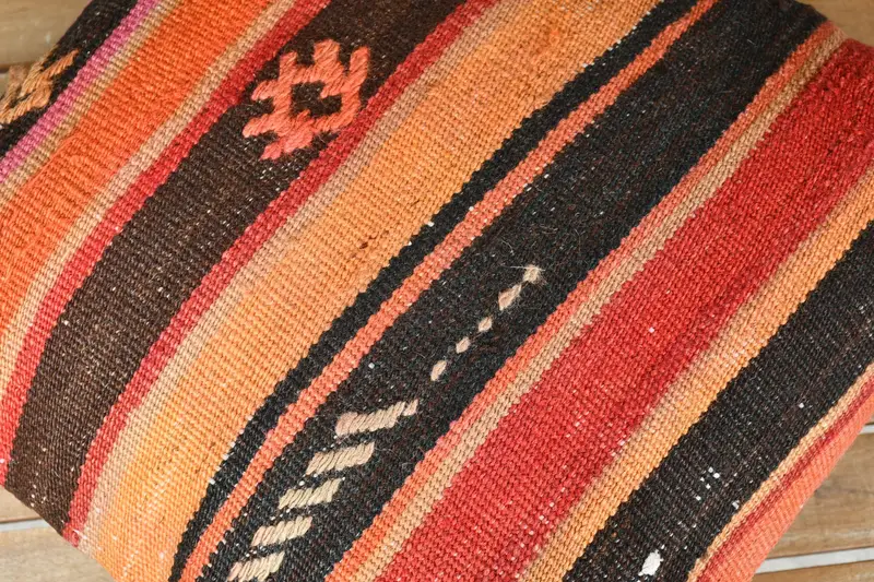 18x18 Orange Pillow Case, Kilim Cushion Sham, Throw Kilim Pillow, Pillow, Kilim Pillow Cover, Boho Throw Cushion Cover, Pet Cushion Case - 4