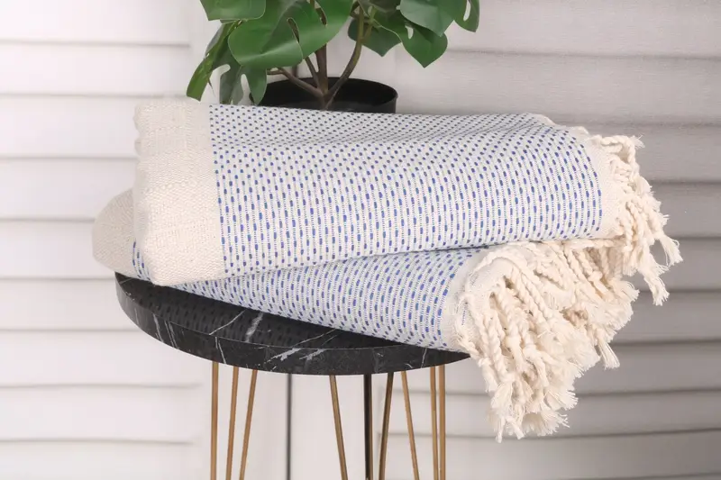 70x40 Cotton Polka Dot Towel, Bridal Shower Favors, Personalized Wedding Gift For Couple, Personalized Towel, Beach Towel Monogram, Bridesmaid Gift - 3