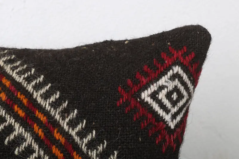 12x24 Brown Cushion Cover, Pillow Cover, Kilim Cushion Sham, Vintage Kilim Throw Pillow, Handwoven Pillow Cover Pillow Cover, Home Decor Pillow - 5
