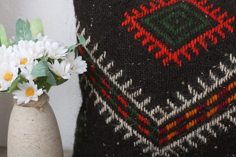 12x24 Brown Cushion Cover, Pillow Cover, Kilim Cushion Sham, Vintage Kilim Throw Pillow, Handwoven Pillow Cover Pillow Cover, Home Decor Pillow - 3