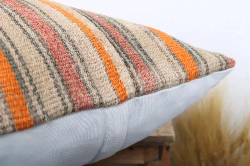 Vintage Kilim Pillow, Kilim Pillow, Tapestry Cushion, Colorful Cushion Case, Pillow Cover, Turkish Kilim Pillow, 20x20 Beige Cushion - 6