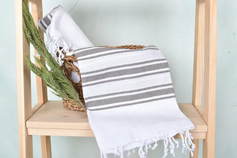 70x40 Cotton Striped Towel, Monogram Turkish Towel, Custom Name Towel, Quick-dry towel, Gift Boxes Towel, Embroidery Towel, Monogram Beach Towel - 4