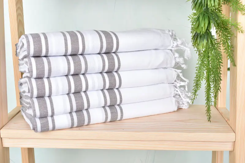 70x40 Cotton Striped Towel, Monogram Turkish Towel, Custom Name Towel, Quick-dry towel, Gift Boxes Towel, Embroidery Towel, Monogram Beach Towel - 2