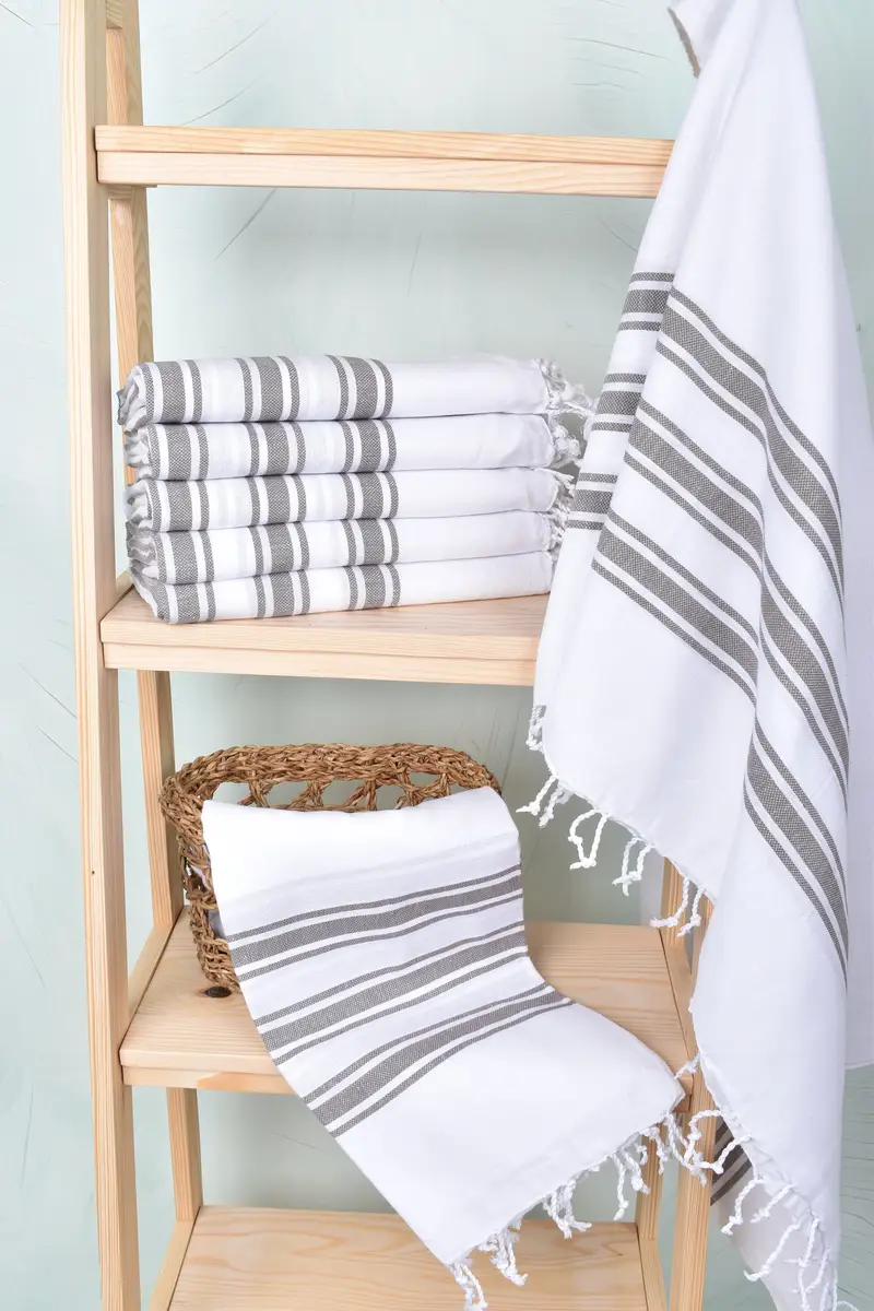 70x40 Cotton Striped Towel, Monogram Turkish Towel, Custom Name Towel, Quick-dry towel, Gift Boxes Towel, Embroidery Towel, Monogram Beach Towel - 3