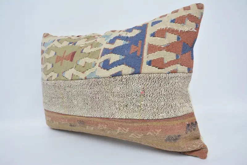 Kilim Cushion Sham, Turkish Rugs Cushion Case, Interior Designer Pillow, 16x24 Green Pillow Case, Vintage Kilim Pillow, Pillow - 4
