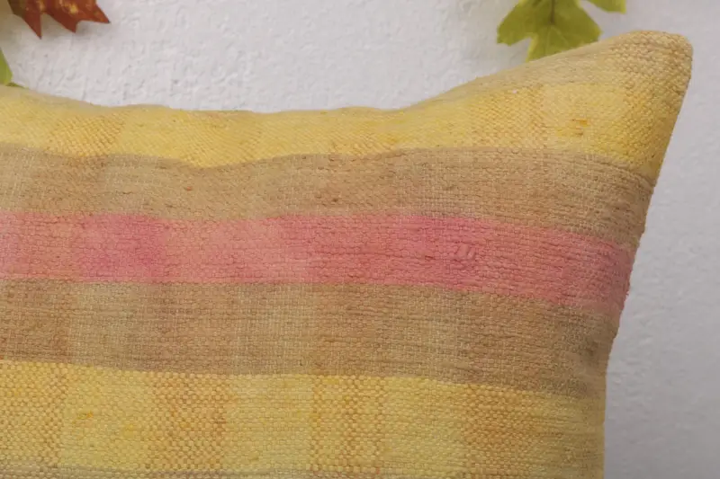 16x16 Yellow Pillow, Cushion, Handmade Kilim Cushion, Kilim Pillow Cover, Toss Pillow Sham, Kilim Cushion Sham, Accent Cushion, Bed Cushion - 5