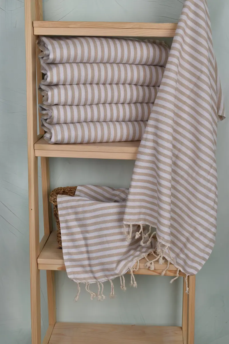 Personalized Kitchen Towel, Custom Hand Towel, First Wedding Anniversary Gift, Kitchen Towel, 40x18 Cotton Striped Towel, Gym Towel, Baby Boy Gift - 3