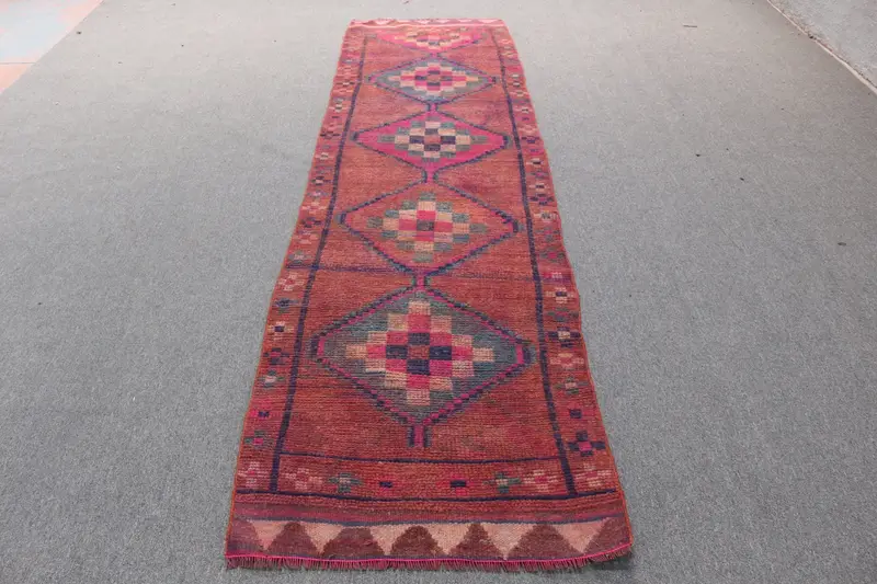 Kırmızı ve Mavi Puantiyeli Halı, 10,3x10,27 ft Şık Dekor