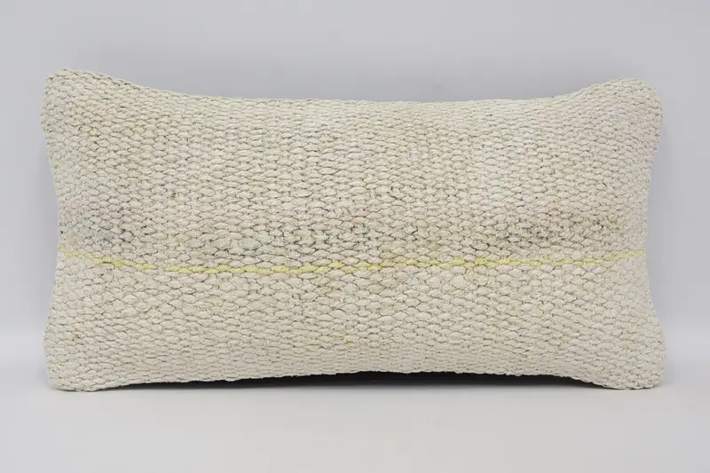 Vintage Moroccan Pillow Sham, 8x16 inch Beige Cushion - 1