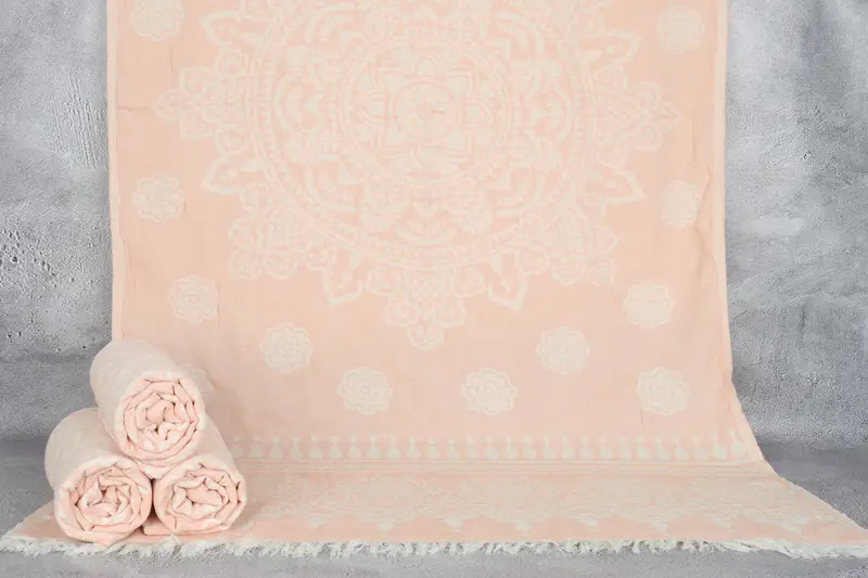 Peshtemal Towel, Absorbent towel, Personalized Towel, Bridesmaid Gifts Personalized, 74x36 Cotton Floral Patterned Towel, Monogram Beach Towel - 1