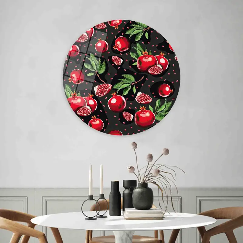 Trendige rote Küchenleinwand: Kunstvoll bedrucktes Dekor für Ihr Zuhause