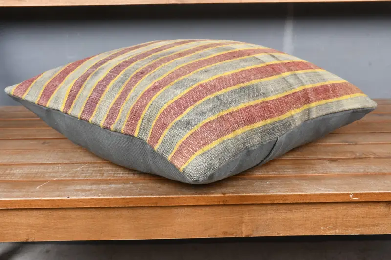 Cushion Cover, Interior Designer Pillow, Square Throw Pillow, Bed Cushion, Pillow for Couch, Kilim Cushion Sham, 18x18 Gray Pillow Sham - 4
