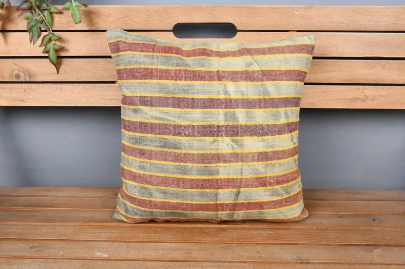 Cushion Cover, Interior Designer Pillow, Square Throw Pillow, Bed Cushion, Pillow for Couch, Kilim Cushion Sham, 18x18 Gray Pillow Sham - 6