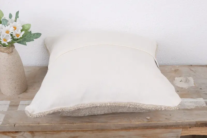 Pillow, Turkish Kilim Pillow, Home Decor Pillow, Decorative Throw Pillow Case, 14x14 White Pillow Cover, Boho Pillow Sham Cover - 7