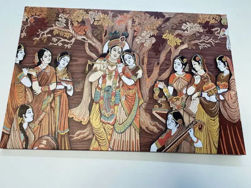 Radha Krishna Hindu Gods, Indian Wall Art, Radha Krishna Artwork, Indian Gods Canvas, Hindu Canvas, Hinduizm Wall Decor, Canvas Wall Art, - 1