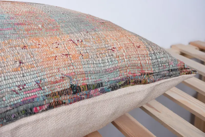 Turkish Kilim Pillow, Boho Throw Pillow Sham, Pillow for Couch, Ethnical Kilim Rug Pillow, 20x28 Purple Pillow Cover, Pillow Cover - 7