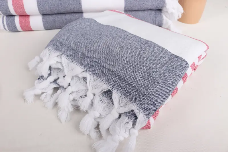 Organic towel, Traditional Turkish peshtemal for hammam, Sand-resistant towel, Bride Gift, Personalized Towel, 68x36 Cotton Striped Terry Towel - 5
