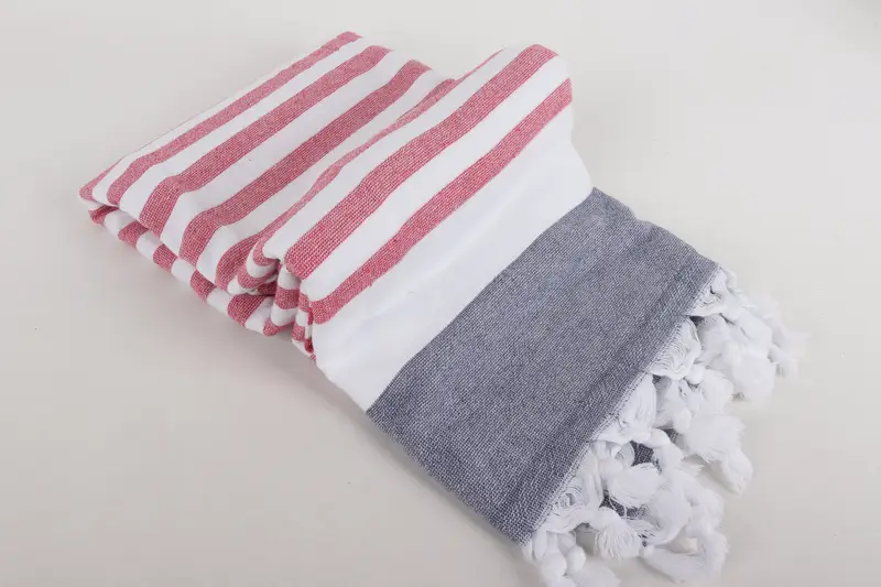 Organic towel, Traditional Turkish peshtemal for hammam, Sand-resistant towel, Bride Gift, Personalized Towel, 68x36 Cotton Striped Terry Towel - 6