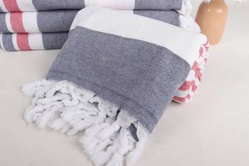 Organic towel, Traditional Turkish peshtemal for hammam, Sand-resistant towel, Bride Gift, Personalized Towel, 68x36 Cotton Striped Terry Towel - 4