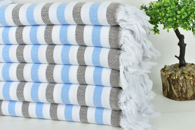 Bridesmaid Gift Towel, Guest Towel, Bachelor Bachelorette Party Favors, 64x40 Cotton Striped Towel, Personalized Wedding Gift, Employee Gifts - 3