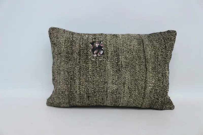 Square Throw Pillow, 16x24 Brown Cushion, Antique Pillows, Vintage Kilim Pillow, Square Throw Pillow Sham, Vintage Kilim Throw Pillow, Cushion Case - 1