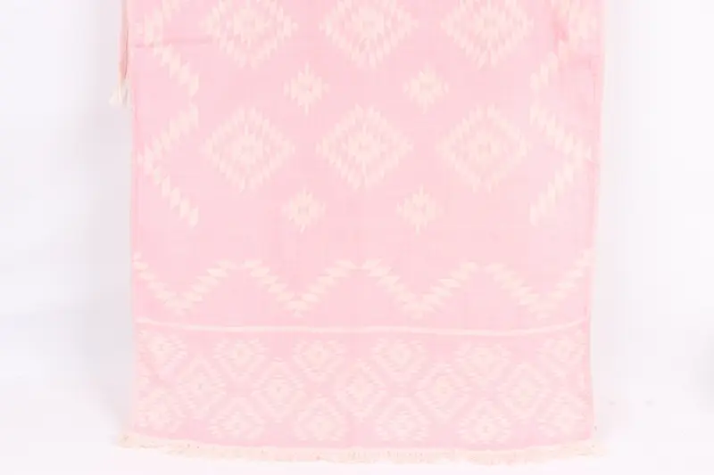 Turkish Towel Hand Towel Cotton Pink Beige, 18x40 Inches