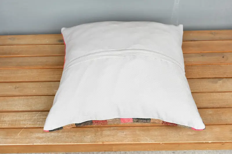 Patio Cushion Cover, Pillow for Couch, Turkish Kilim Pillow, Boho Pillow Sham Cover, Pillow Sham, Aesthetic Pillow Case, 18x18 Pink Cushion Case - 5