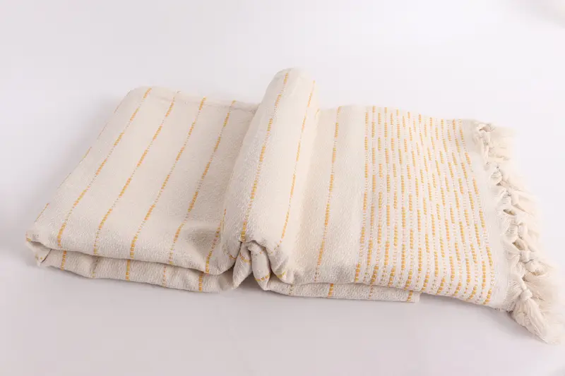 Couch Throw, Monogram Blanket, 98x92 Cotton Striped Design Towel, Bridal Shower Gift, Organic Beach Blanket, Wedding Favors, Monogram Beach Blanket - 6