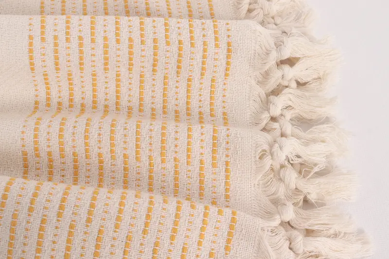Couch Throw, Monogram Blanket, 98x92 Cotton Striped Design Towel, Bridal Shower Gift, Organic Beach Blanket, Wedding Favors, Monogram Beach Blanket - 8