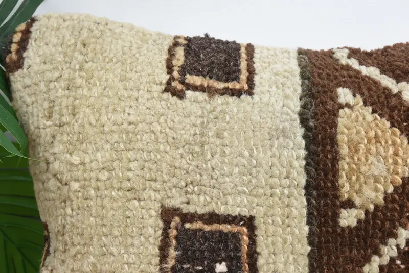 Bench Cushion Cover, Pillow Case, Hippie Throw Pillow Case, Home Decor Pillow, Antique Pillows, Pillow for Couch, 12x12 Beige Cushion Case - 2