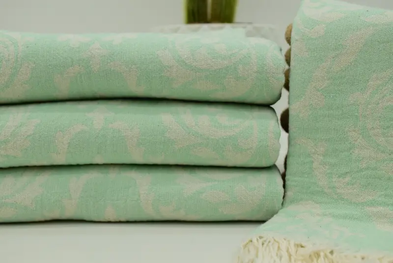 Bridesmaid Gifts Personalized, Hammam towel, Bridal Shower Favors, Handwoven Turkish bath towel, 68x36 Cotton Baroque Towel, Turkish towel - 1