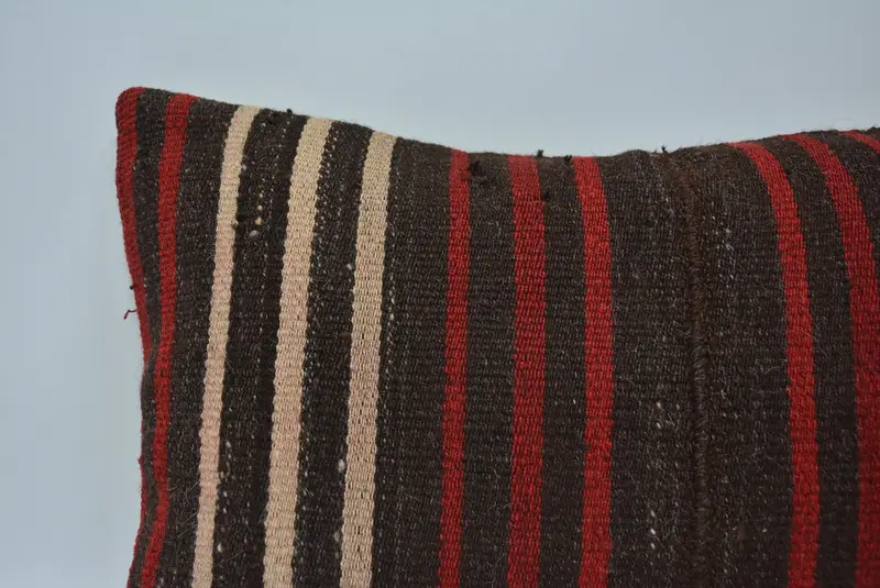 Pillow, Pillow for Sofa, Boho Pillow Sham Cover, Car Cushion Case, Turkish Kilim Pillow, 12x20 Brown Cushion, Aztec Pillow Case - 2