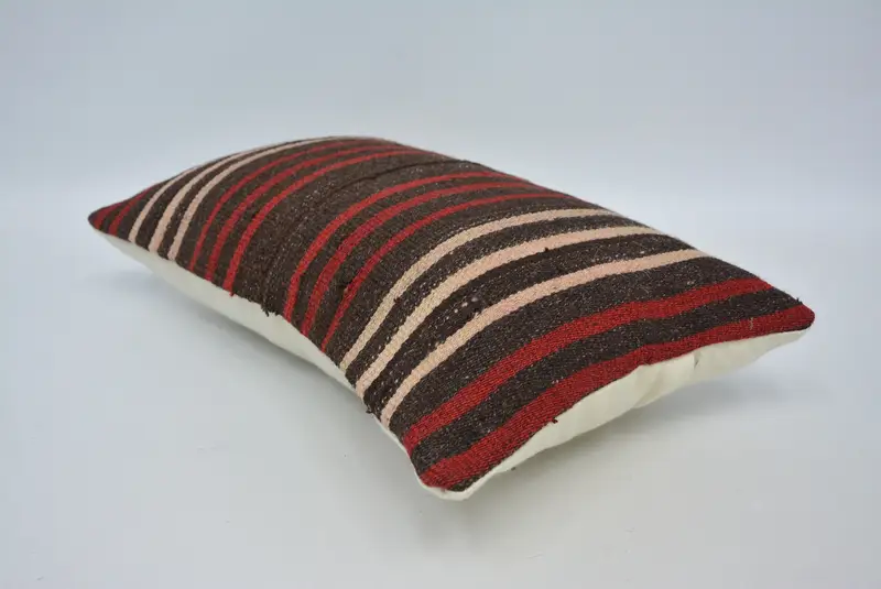 Pillow, Pillow for Sofa, Boho Pillow Sham Cover, Car Cushion Case, Turkish Kilim Pillow, 12x20 Brown Cushion, Aztec Pillow Case - 6