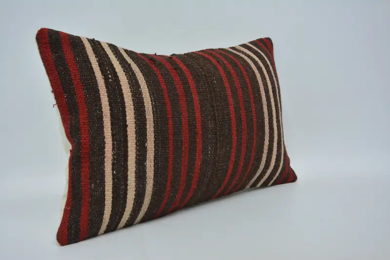 Pillow, Pillow for Sofa, Boho Pillow Sham Cover, Car Cushion Case, Turkish Kilim Pillow, 12x20 Brown Cushion, Aztec Pillow Case - 3