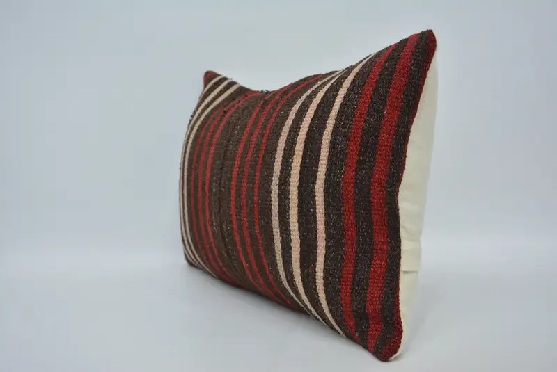 Pillow, Pillow for Sofa, Boho Pillow Sham Cover, Car Cushion Case, Turkish Kilim Pillow, 12x20 Brown Cushion, Aztec Pillow Case - 4
