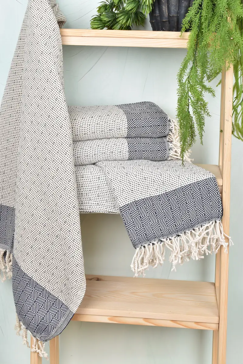 Custom Name Towel, Personalized Wedding Gift For Couple, 70x40 Cotton Diamond Towel, Custom Towel, Gift For Her, Fouta towel, Travel Towel - 6