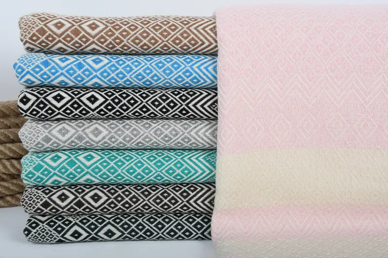 Turkish beach towel with fringe, Spa Gift, Best Wedding Gift, Hammam towel, Wedding Gifts Towel, Monogram Turkish Towel, 70x40 Cotton Diamond Towel - 1
