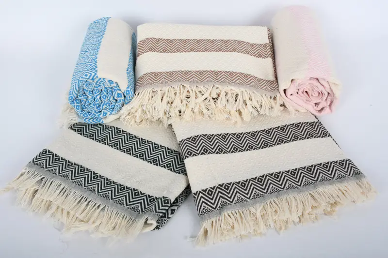 Turkish beach towel with fringe, Spa Gift, Best Wedding Gift, Hammam towel, Wedding Gifts Towel, Monogram Turkish Towel, 70x40 Cotton Diamond Towel - 7