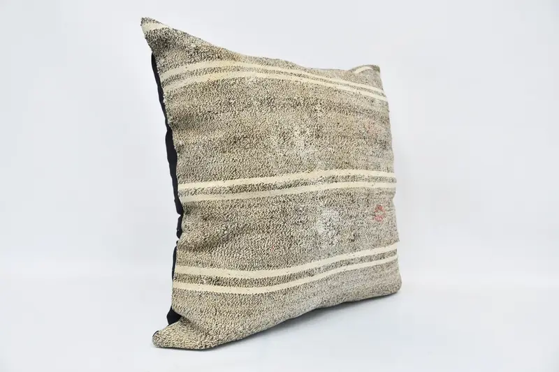 Pillow for Couch, Turkish Bench Pillow Case, 28x28 Beige Pillow Sham, Knitted Pillow Case, Cushion Cover, Turkish Kilim Pillow, Gift Pillow - 3