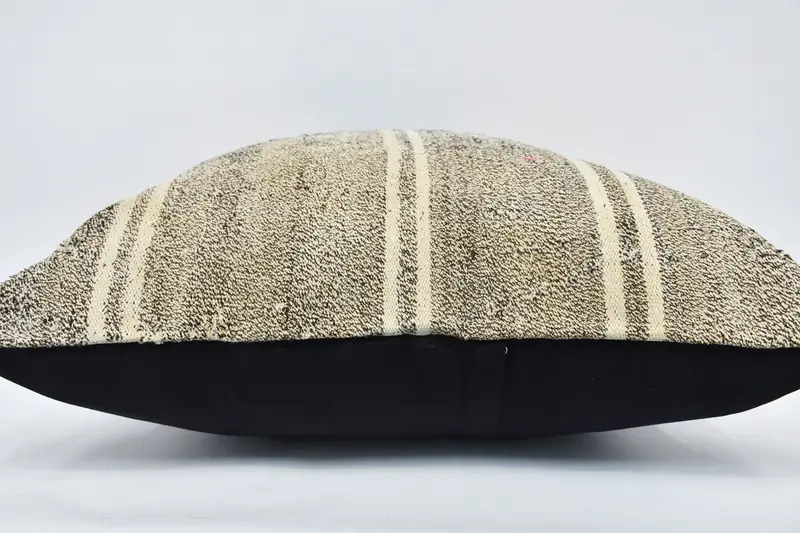 Pillow for Couch, Turkish Bench Pillow Case, 28x28 Beige Pillow Sham, Knitted Pillow Case, Cushion Cover, Turkish Kilim Pillow, Gift Pillow - 5