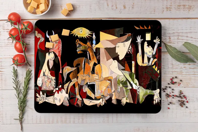 キッチン用の抽象的な模様のモダンなガラスまな板