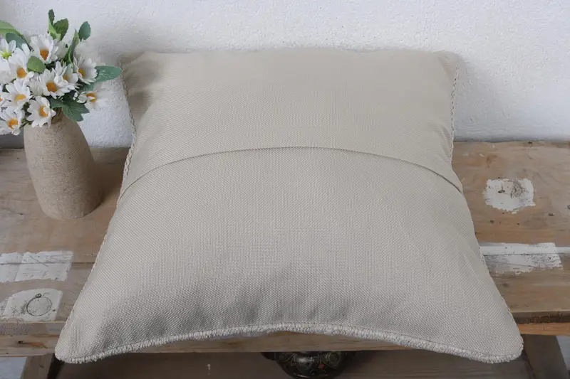 Antique Pillows, Ethnical Kilim Rug Pillow, Outdoor Cushion Case, 16x16 Beige Pillow Sham, Home Decor Pillow, Authentic Pillow Case, Pillow Sham - 7