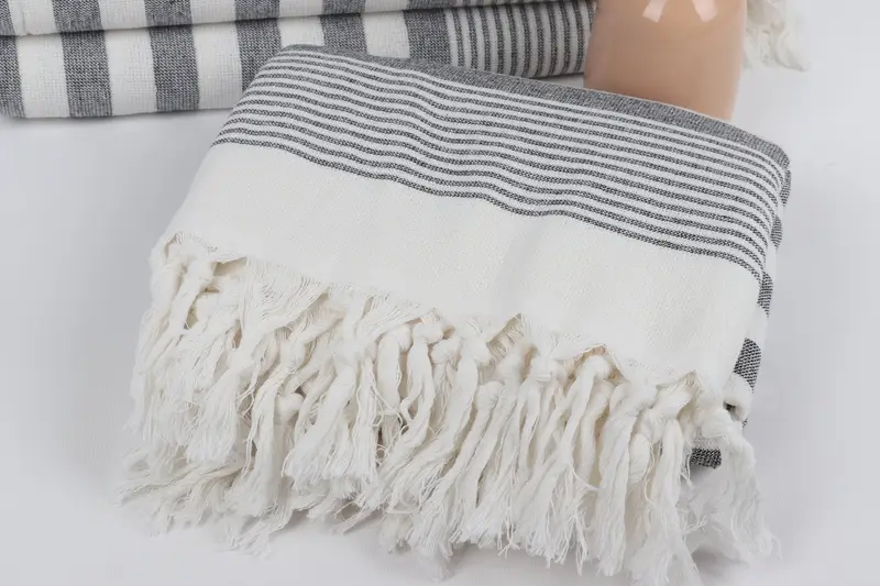 Bridesmaid Gift Towel, Turkish beach towel, Turkish Beach Towel Bulk, Large Turkish Towel, 68x40 Cotton Striped Terry Towel, Best Friend Gift Ideas - 5